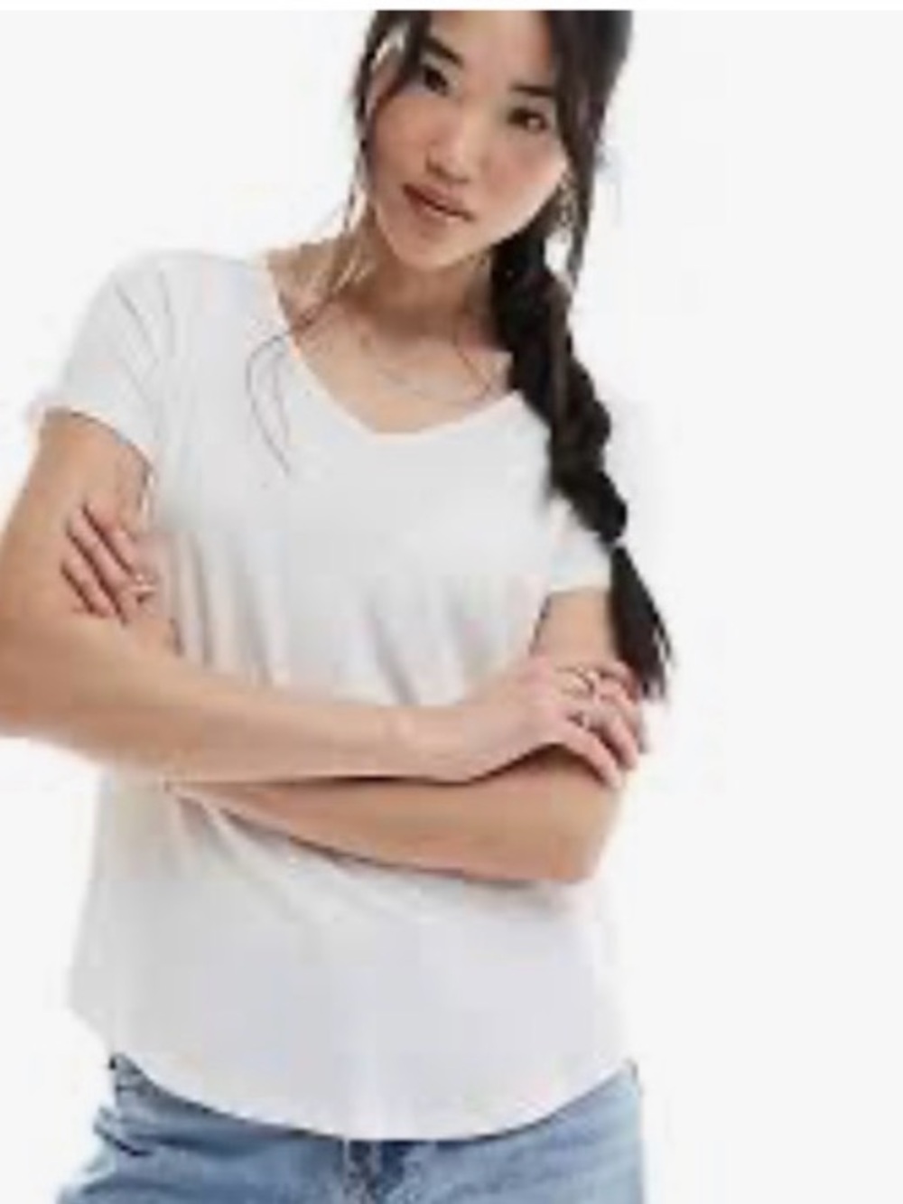 HOLLISTER WOMENS BASIC V NECK TEE